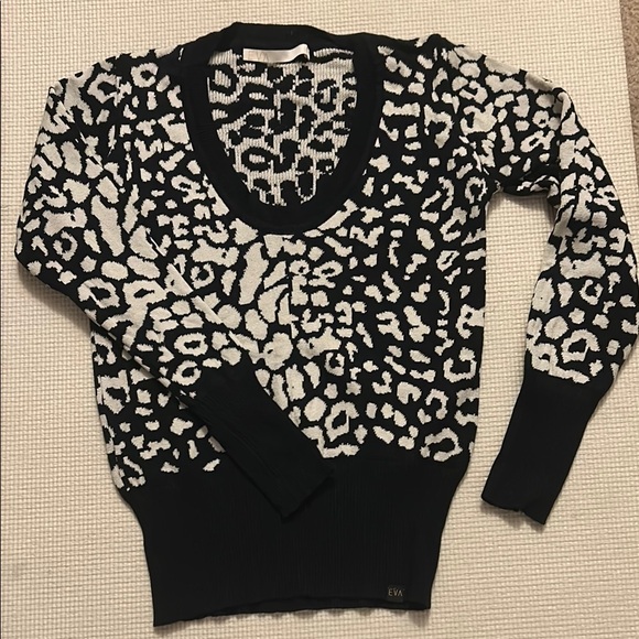 Eva Miller Sweaters - EVA Miller Black and White Animal Print Sweater 100% Cotton. Never worn